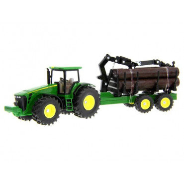 John Deere Tractor With Forestry Trailer 1:50