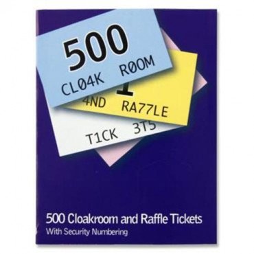 Raffle Cloakroom Tickets 500Pk