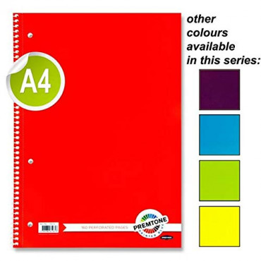 A4 Spiral Notepad 160Pg Assorted