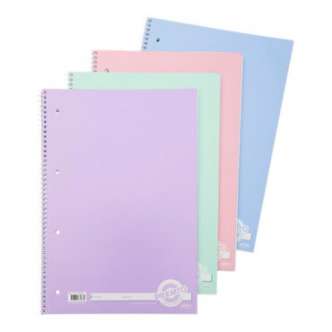 Premto Pastel A4 160pg Spiral Notebook 4 Asst