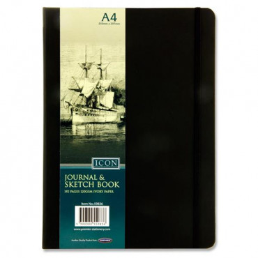 A4 Black Journal And Sketch Book 192Pg