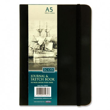 A5 Black Journal And Sketch Book 192Pg