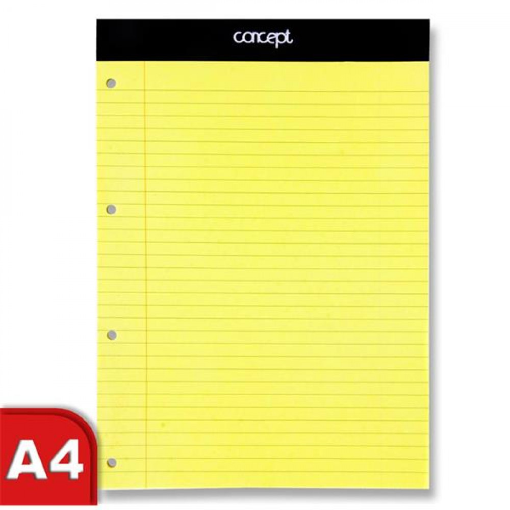 A4 Legal Pad 50 Sheets Yellow