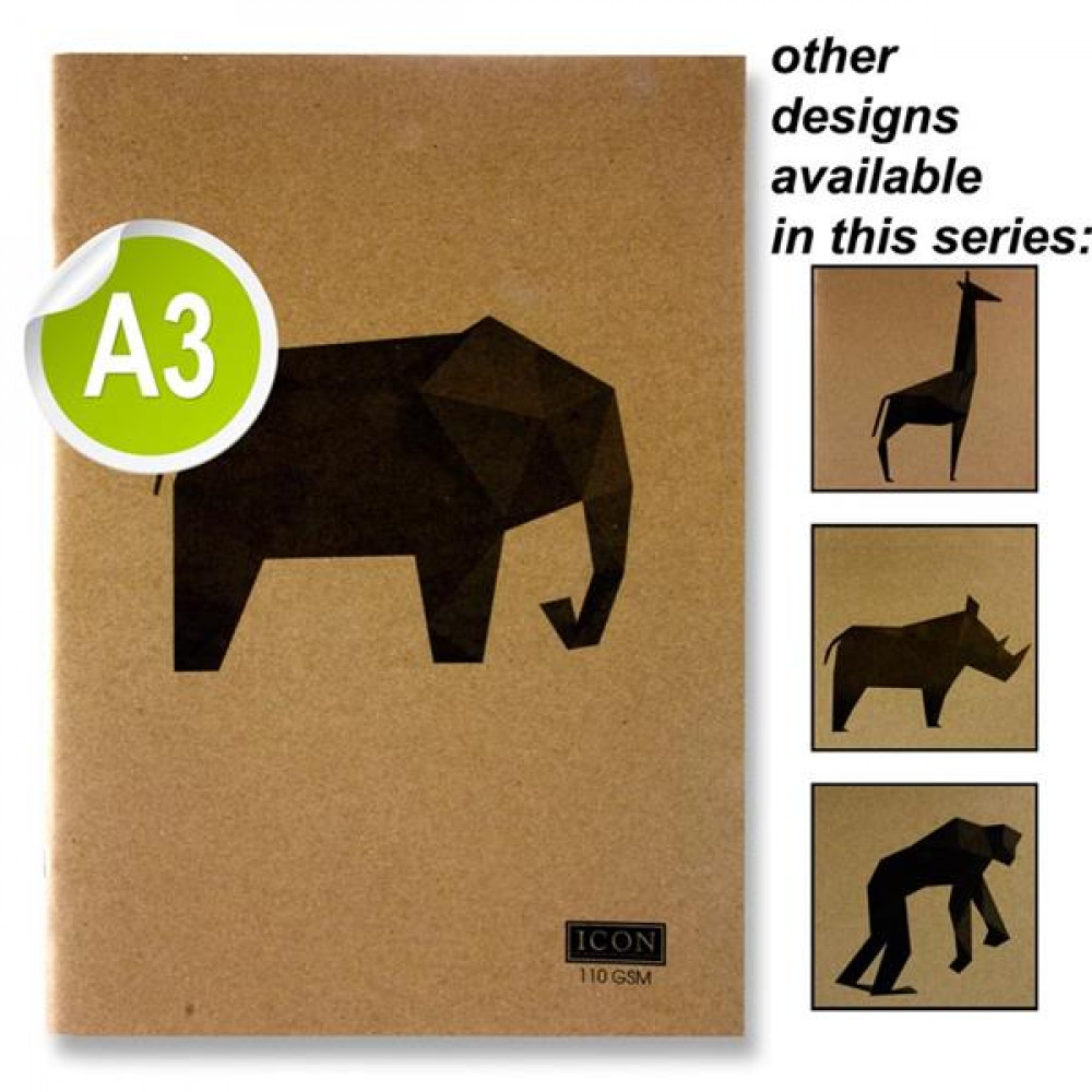 A3 Sketch Book Animalia Design-80 Pages