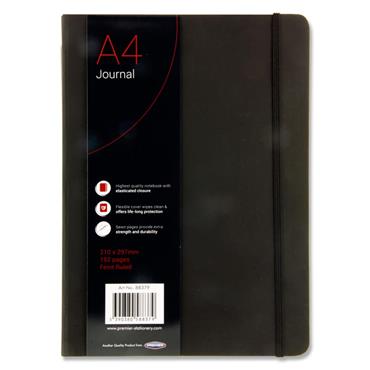 A4 Black Journal With Elastic