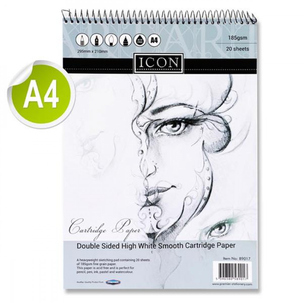 A4 Spiral Sketch Pad -20Pages Double Sided Cartrid