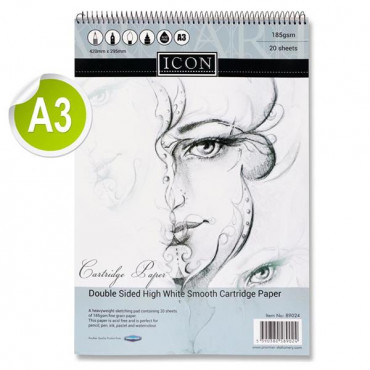 A3 Sprial Sketch Pad- Double Sided Cartridge Paper