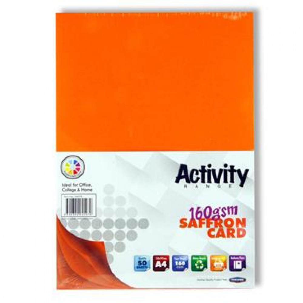 A4 Activity Card 50 Sheets Saffron
