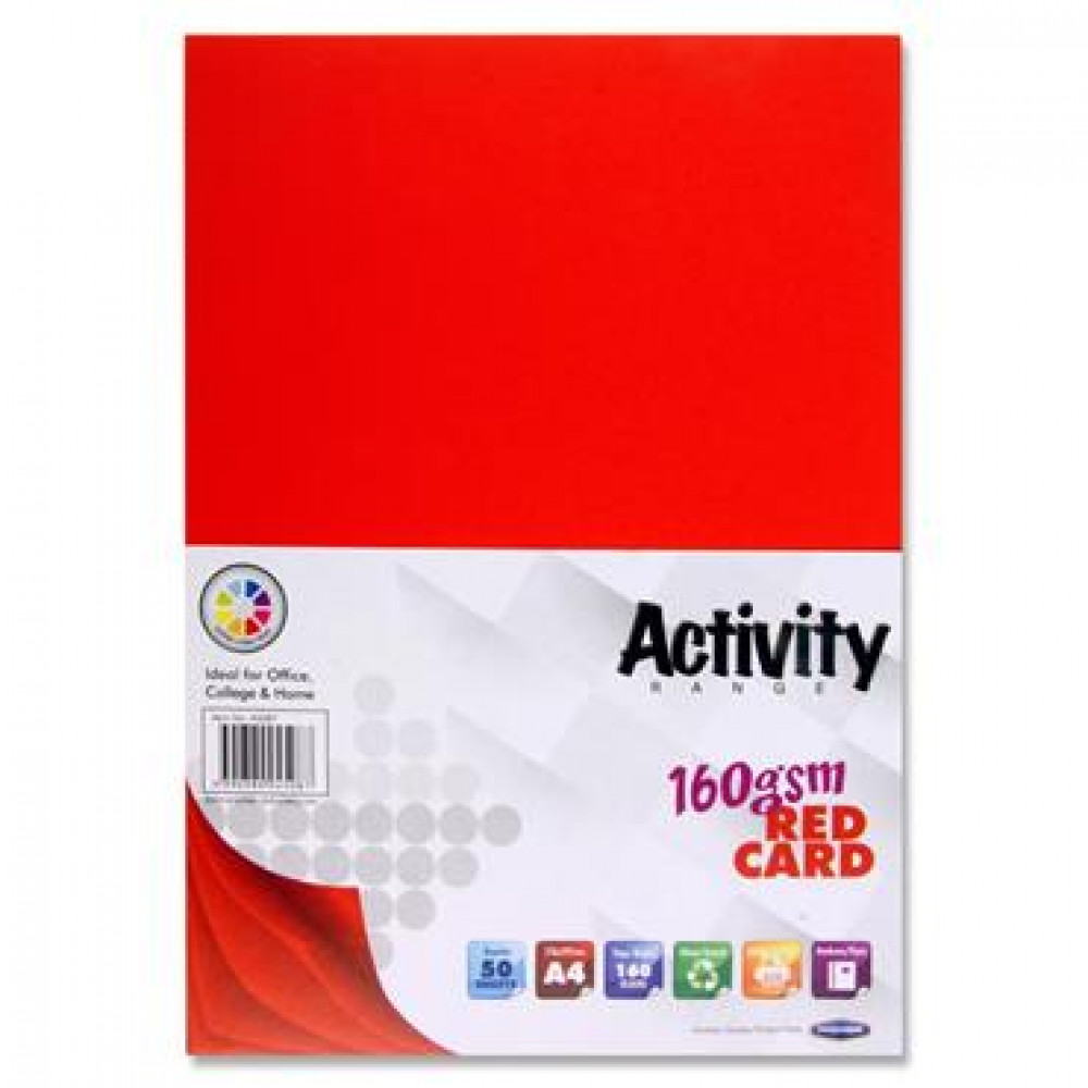 Activity Card Red 50Sheets A4