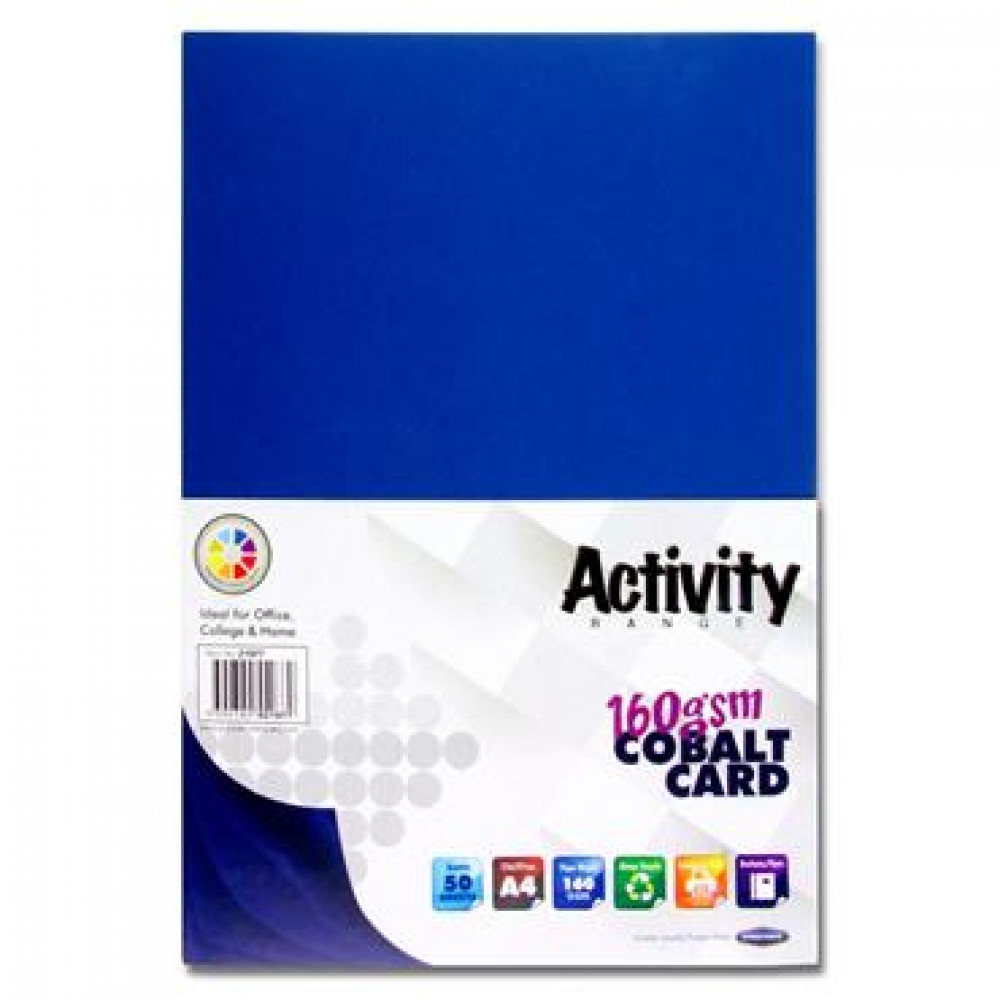 A4 160Gsm Card 50 Sheets Cobalt