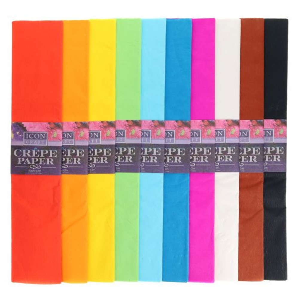 Pkt.10 Asst Crepe Paper 50cm X 2m