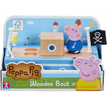 Peppa Pig Wooden Boat w/Figure