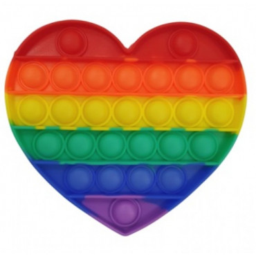 Plop Up Rainbow Heart Fidget Game