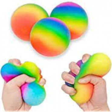 RAINBOW SQUEEZE BALL RIBBED