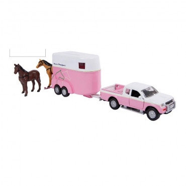 DIE CAST MITSUBISHI W/HORSETRAILER & ACCESSORIES K