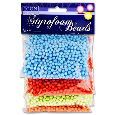 Pkt.4 X 3G Coloured Styrofoam Beads