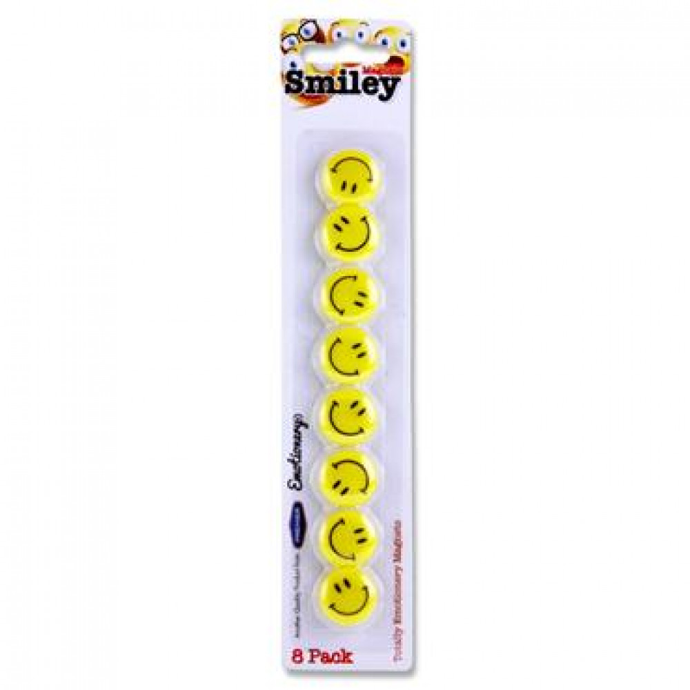 Round Magnets Card Of 8 Smiley