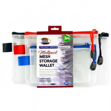 Pkt.3 Multipack Mini Mesh Storage Wallets