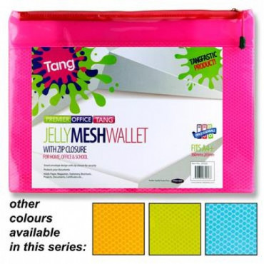 A4+ Jelly Mesh Storage Wallet - Neon Tang 4 Asst.