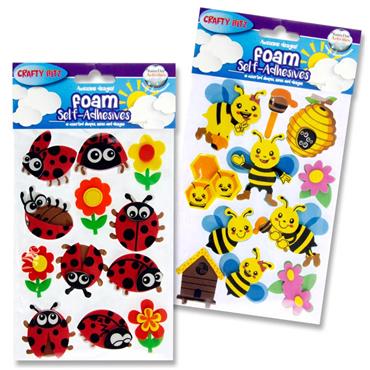 Foam Stickers Ladybug & Bee 2 Asst.