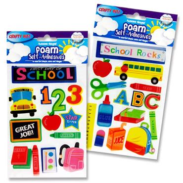 Foam Stickers School 2 Asst