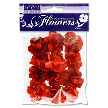 Pkt.12 Paper Flowers Red