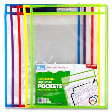 Pkt.5 Dry Erase Pockets