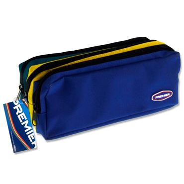 Pencil Case 3 Pocket Zip Asst