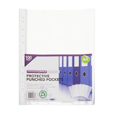 Premier Office Pkt.100 A4 Punched Pockets