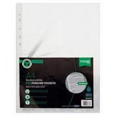 Pkt.25 A4 Eco Biodegradable Punched Pockets