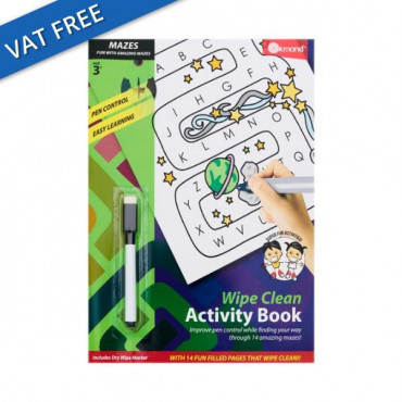 Ormond A4 14pg Wipe Clean Activity Book - Mazes