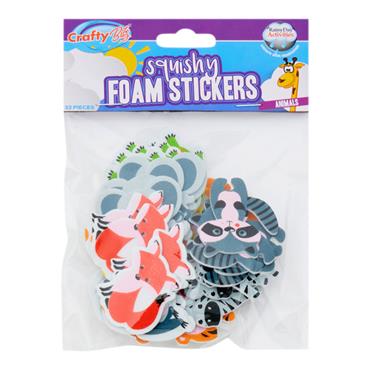 Pkt.32 Squishy Foam Stickers - Animals