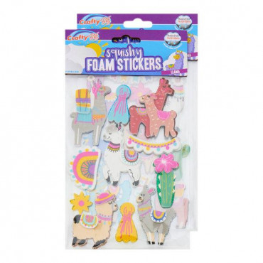 Pkt.11 Squishy Foam Stickers - Llama