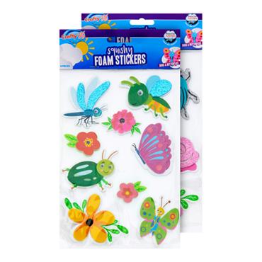 Pkt.8 Squishy Foam Stickers - Bugs And Butterflies