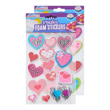 Pkt.13 Squishy Foam Stickers - Hearts