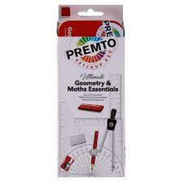 PREMTO 9PC MATHS SET KETCHUP RED