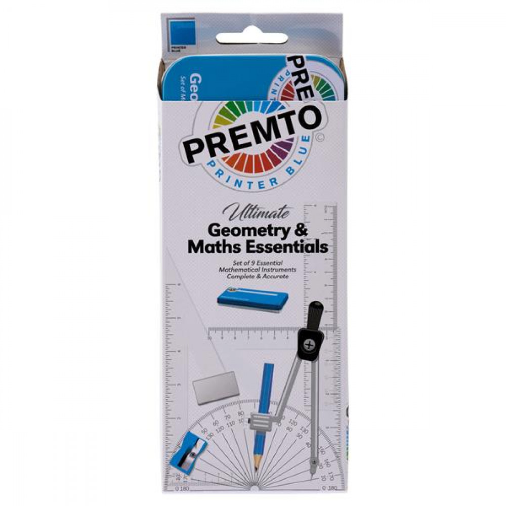 Premto 9pce Maths Set Printer Blue