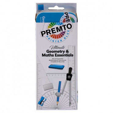 Premto 9pce Maths Set Printer Blue