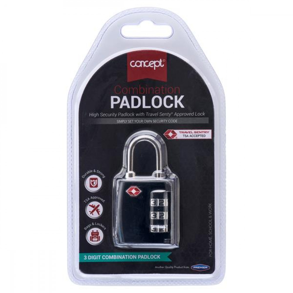 Concept Proactive Padlock Combo Black