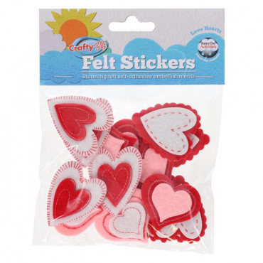 Crafty Bitz Felt Stickers - Love Hearts