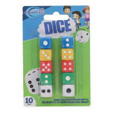 Pkt 10 Dice 5 Assorted