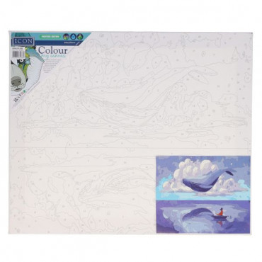 Paint By Numbers Canvas Whale & Girl 30*25cm