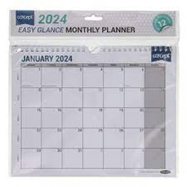 2024 Easy Glance Monthly Planner