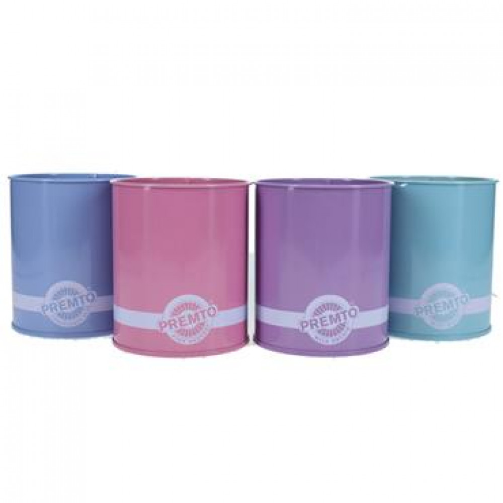 Premto Pastel Tin Pencil Pot - 4 Asst