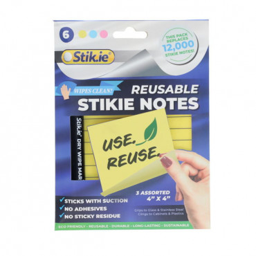 Reusable Stikie Notes 4X4in 6PK