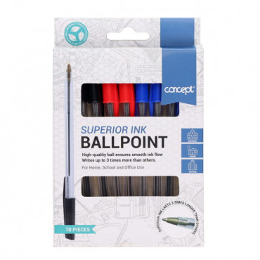Ballpoint Pens - Asst PK 10