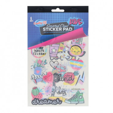 Sticker Pad - Love 6 Sheets Assorted Clear