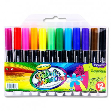 Fabric Markers Pk 12 Washable