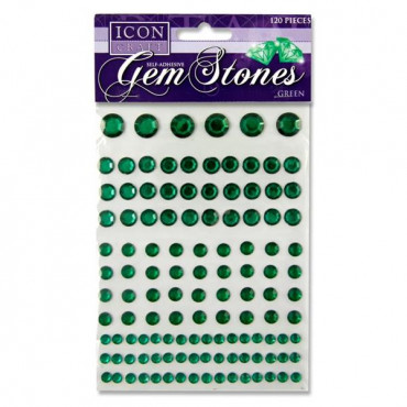 Self Adhesive Gem Stones Green 120PC