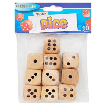 Clever Kidz Pk 10 Wooden Dice